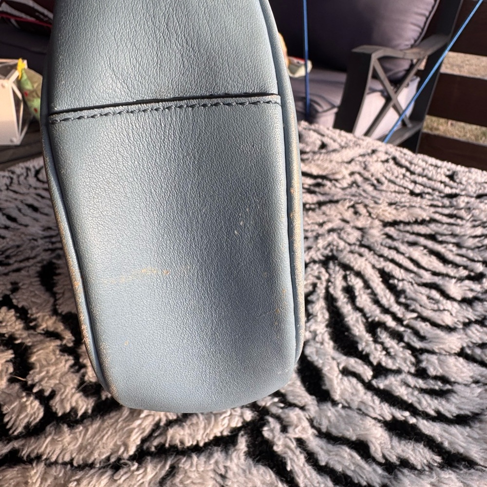 Coach Baby Blue Leather Crescent Shoulder Bag - Picture 7 of 7